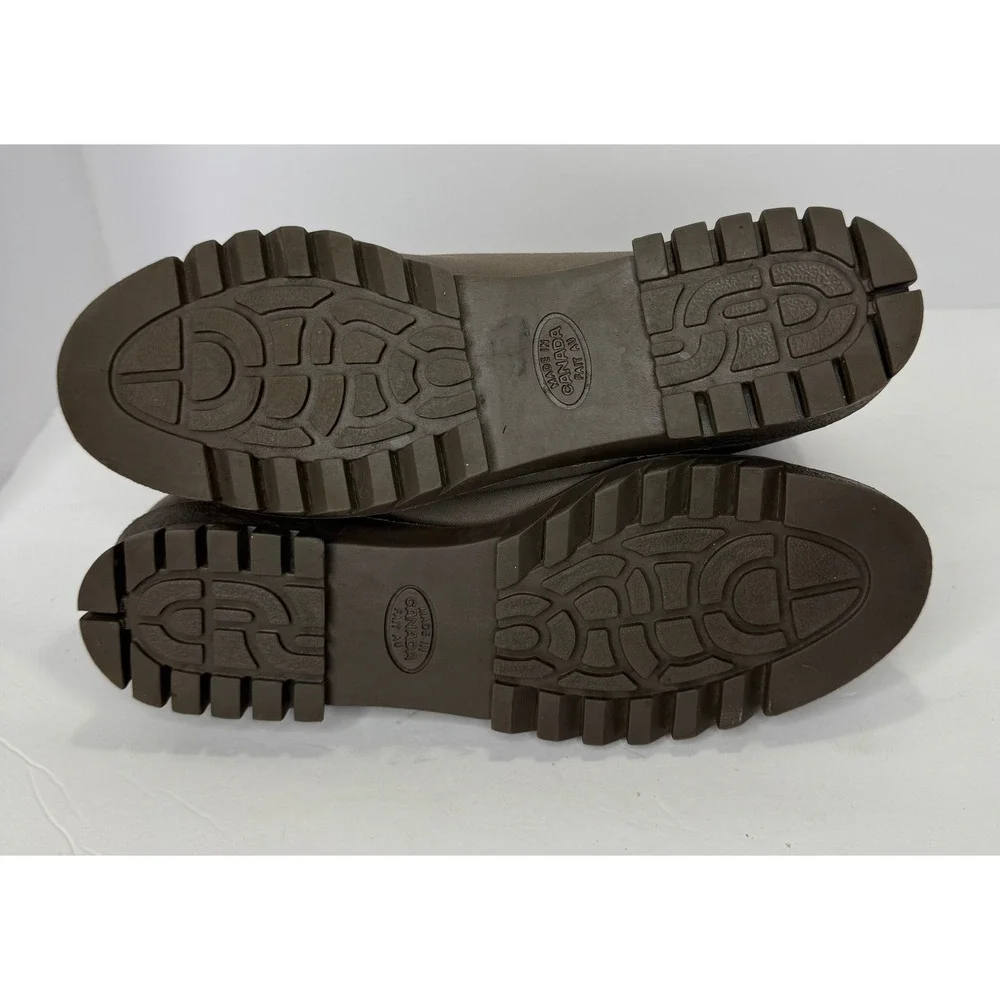 Toe Warmers Canada Waterproof Women's Taupe Winter Snow‎ Boots Sz 8.5 Front Zip